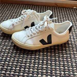 Veja White Sneakers with Black Logo